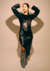 vestido assimétrico preto de paetê 