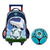 Combo Escolar Mochila Carrito 18 Botin Luz Led Con 1 Pelota - Jugueteria MyR