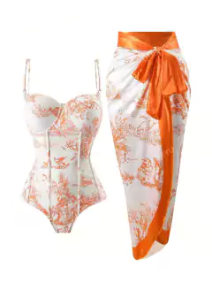 Conjunto Maiô + Pareô cód 4095 - ValentinaFashionn