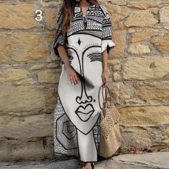 Vestido Longo Abstrato cód 899 - ValentinaFashionn