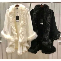 Poncho Tricô Pelúcia cód 1291 - ValentinaFashionn