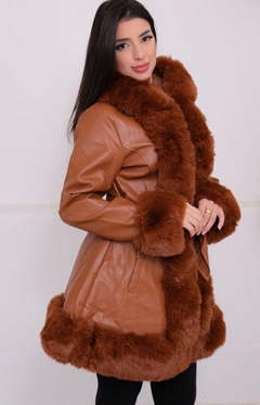 Sobretudo Couro Eco Pelucia cod 4417