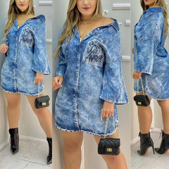 Camisão Jeans Marmorizado cód 1683