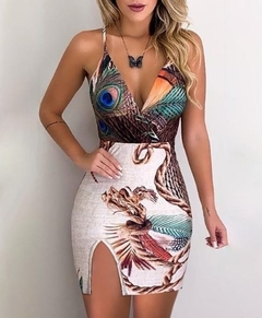 Vestido Estampa Fenda cód 798 na internet