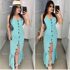 Vestido Botões Babado cód 1006