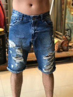 Bermuda jean com elastano metal carbono - comprar online