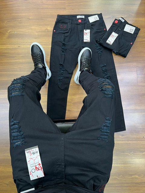CALÇA JEANS MASCULINA STILO JOGADOR BROW JEANS PRETA