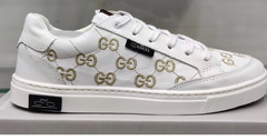 Sapatenis gucci couro logo