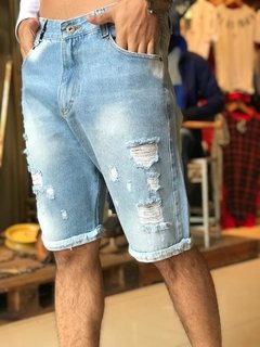 Bermuda jean com elastano metal carbono - loja online