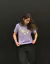 Camiseta New Skate Baby Look Margarida - Lilás - comprar online