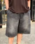 Bermuda jeans baggy carpinteiro preto marmorizado B063 trip side - Gregos Store 