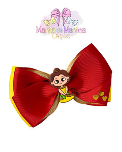 Laço Princesa Bela na presilha
