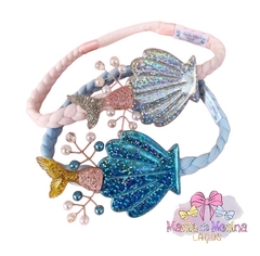 Tiara Sereia para bebê (serve para bebê de 1 mês á 1 ano)