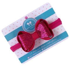 Faixinha mini laço boutique (Rosa Escuro)