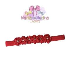 Faixinha para bebê RN florzinhas tricô - comprar online