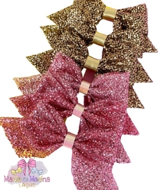 Laço cruzado tule com glitter