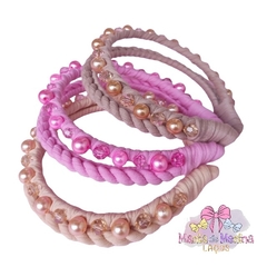 Tiara pérola/cristal dupla