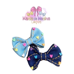 Laçinho jeans corações baby (Unidade)