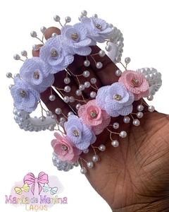Tiara luxo florzinhas