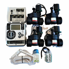 Sistema Riego Automático Kit 6 Zonas Progr+valv 911+sens+relay - comprar online