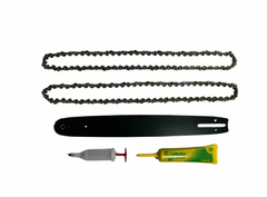 Espada y 2 cadenas para motosierras chinas de 16" 40cm, con grasa y grasera