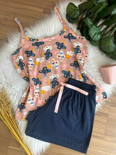 Pijama Camila Suede Alça