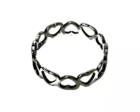 Anel Corações Vazados Aço Inox 316L AC10327400 - comprar online