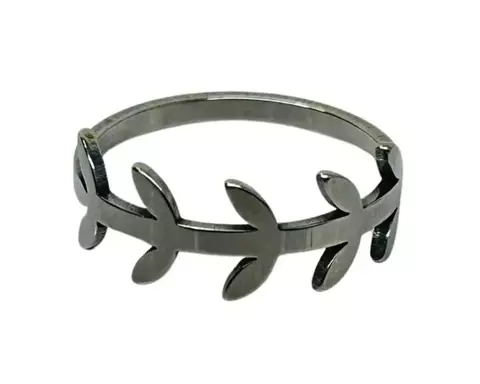 Anel Ramo de Folhas Aço Inox 316L AC10385800 - comprar online