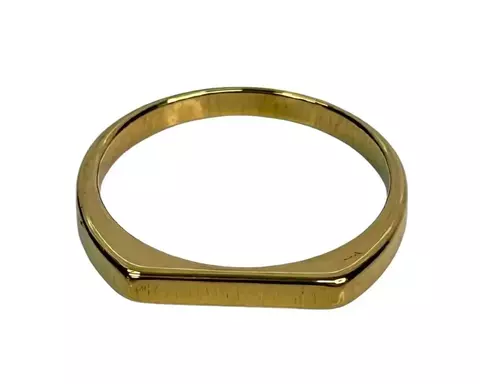 Anel Quadrado Aço Inox Dourado 316L AC104108002 - comprar online
