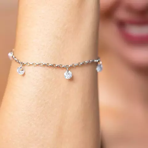 Pulseira com Pingente Zircônia Aço Inox 304L AC1418 - comprar online