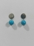 AC2100391 Brinco Pedra Natural Howlita Azul Turquesa Aço Inox - comprar online