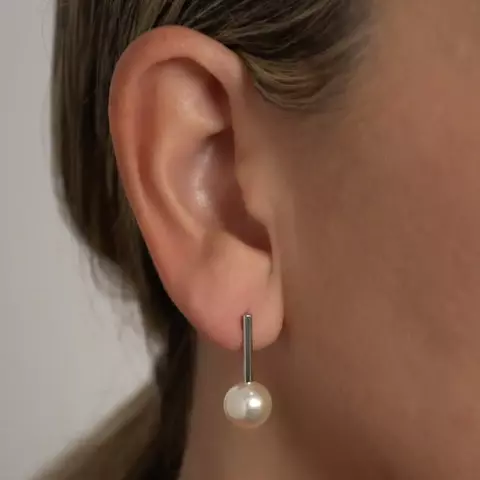 Brinco Palito e Pérola Aço Inox 304L AC618