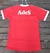 Camiseta retro de Independiente del año 1995, color rojo, vista trasera con logo de AdeS.