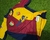 Camiseta bicolor del equipo Roma con los colores rojo y amarillo, presenta el escudo del club y la bandera italiana.