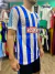 Camiseta retro de Racing Club con rayas azules y blancas, modelo titular Rosamonte.