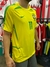 Camiseta retro de Brasil, modelo 2002, con el número 11, usada por Ronaldinho, en color amarillo con detalles verdes.
