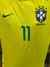 Camiseta retro de fútbol de Brasil, color amarillo, con el número 11 y escudo de la CBF.