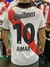 Camiseta retro de River Plate, modelo 2001/2002, con el nombre Aimar y el número 10, vista desde atrás.