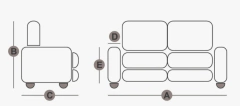 Imagen de Funda Sillón Mónaco Elastizada Cubo - 2 Cuerpos (1,50 Mtr)