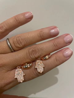 AROS ARGOLLA ACERO ROSE THOR 995 manito de fatima - comprar online
