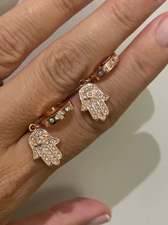AROS ARGOLLA ACERO ROSE THOR 995 manito de fatima