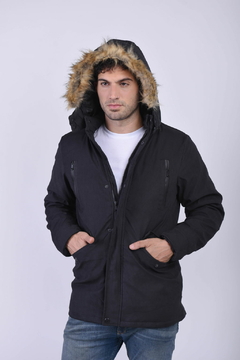 A2033B-PARKA GABARDINA HOMBRE C/PIEL S125 (1484) en internet