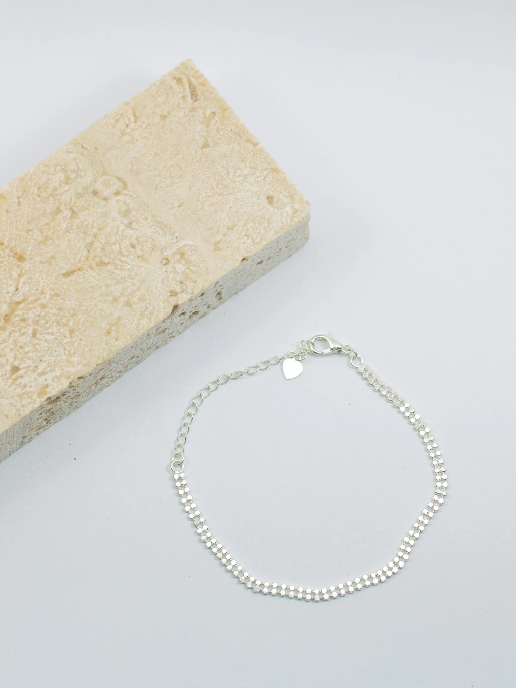 Pulseira Dupla Bolinhas Achatadas