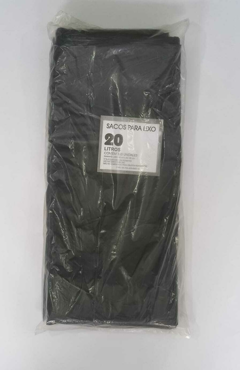 SACO DE LIXO 020 LITROS PRETO COM 100 UN C3 PERI