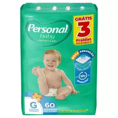 FRALDA DESCARTAVEL PROTECT SEC HIPER PERSONAL BABY 1 PACOTE TAMANHO G COM 60UN na internet