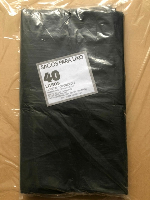 SACO DE LIXO 040 LITROS PRETO COM 100 UN C3 PERI