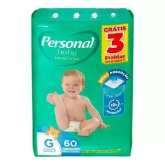 FRALDA DESCARTAVEL PROTECT SEC HIPER PERSONAL BABY 1 PACOTE TAMANHO G COM 60UN - comprar online