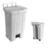 LIXEIRA COM PEDAL RETANGULAR 100 LITROS BRANCA COM TAMPA JSN