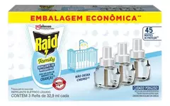 REFIL INSETICIDA RAID LIQUIDO 45 NOITES FAMILY COM 3 UN