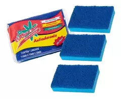 ESPONJA LAVA LOUCA AZUL ANTI ADERENTE ESPONFLORA